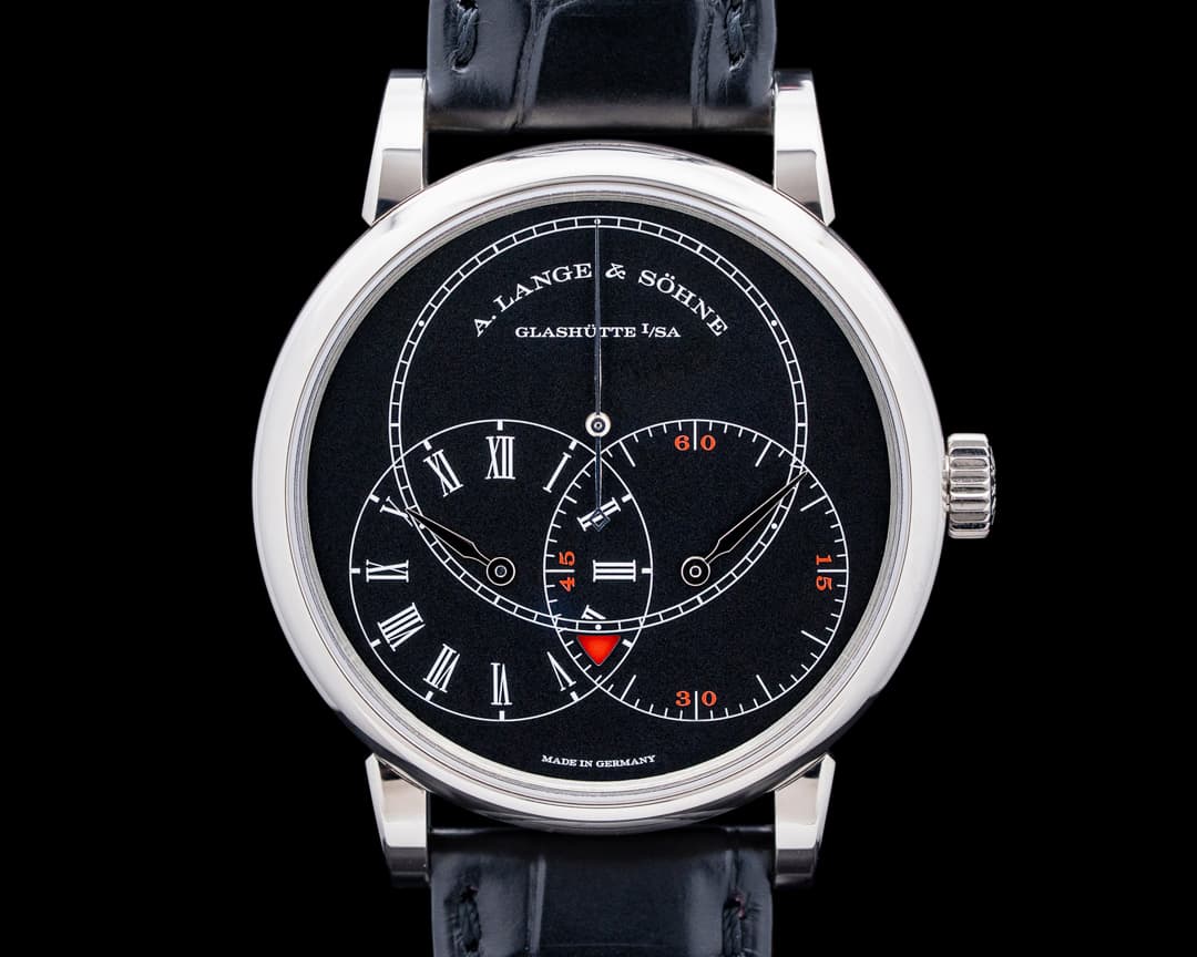 A. Lange and Sohne 252.029 Richard Lange Jumping Seconds 18K White Gold Black Dial