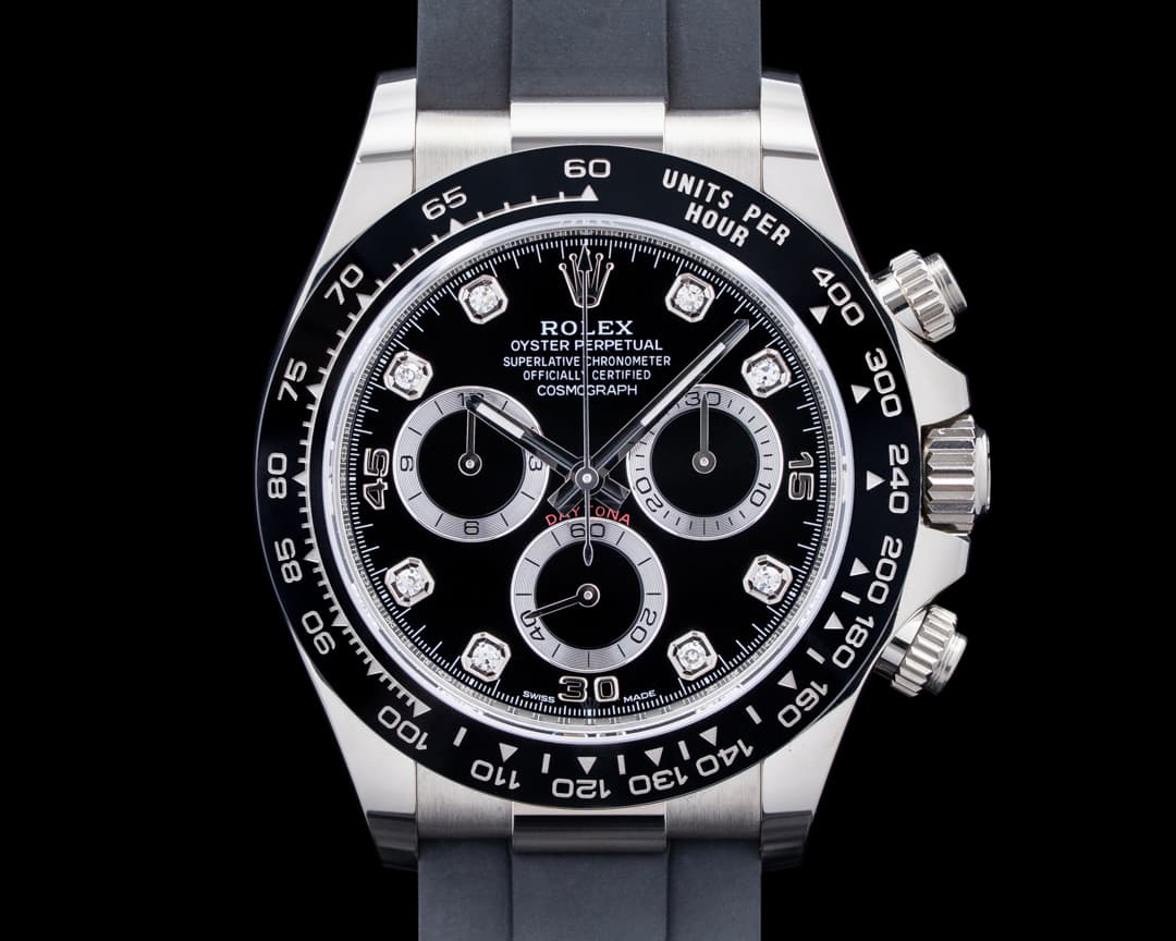 Rolex 116519LN Daytona 18K White Gold Black Diamond Dial