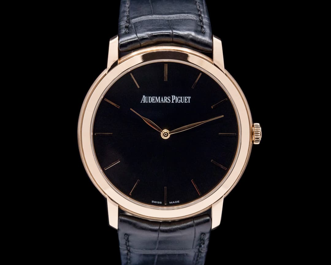 Audemars Piguet 15180OR Jules Audemars Extra-Thin 18K Rose Gold Black Dial