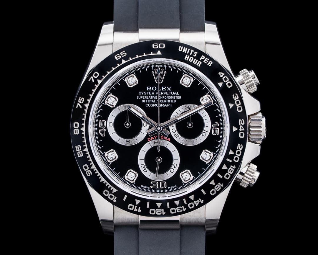 Rolex 116519LN Daytona 18K White Gold Black Diamond Dial