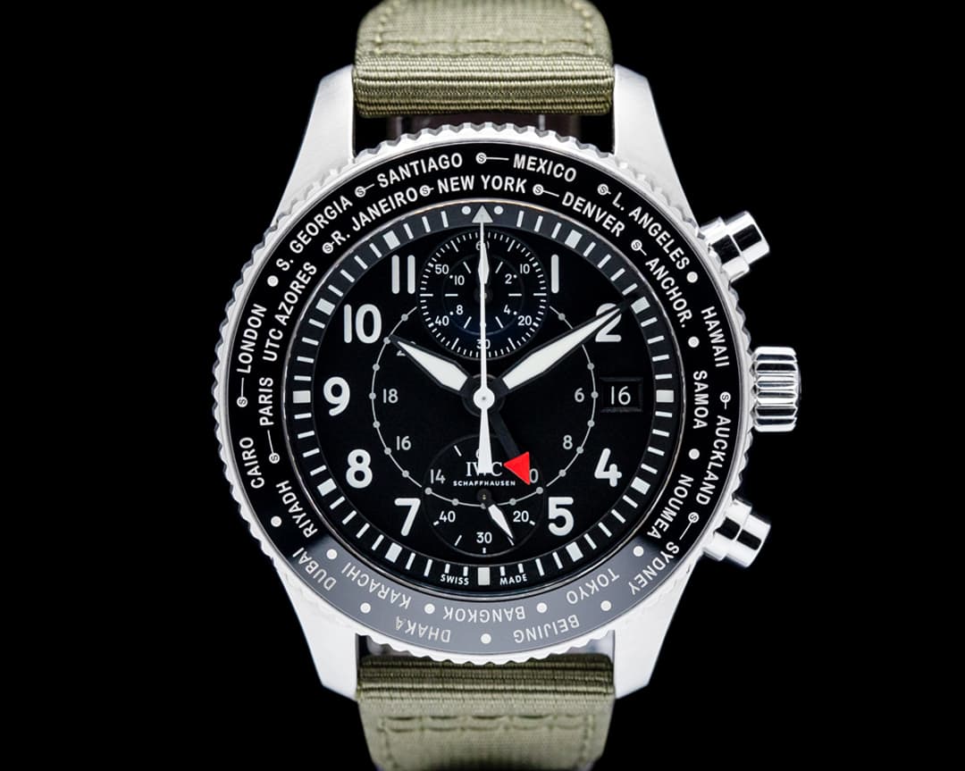 IWC IW395001 Pilot's Watch Timezoner Chronograph SS Black Dial