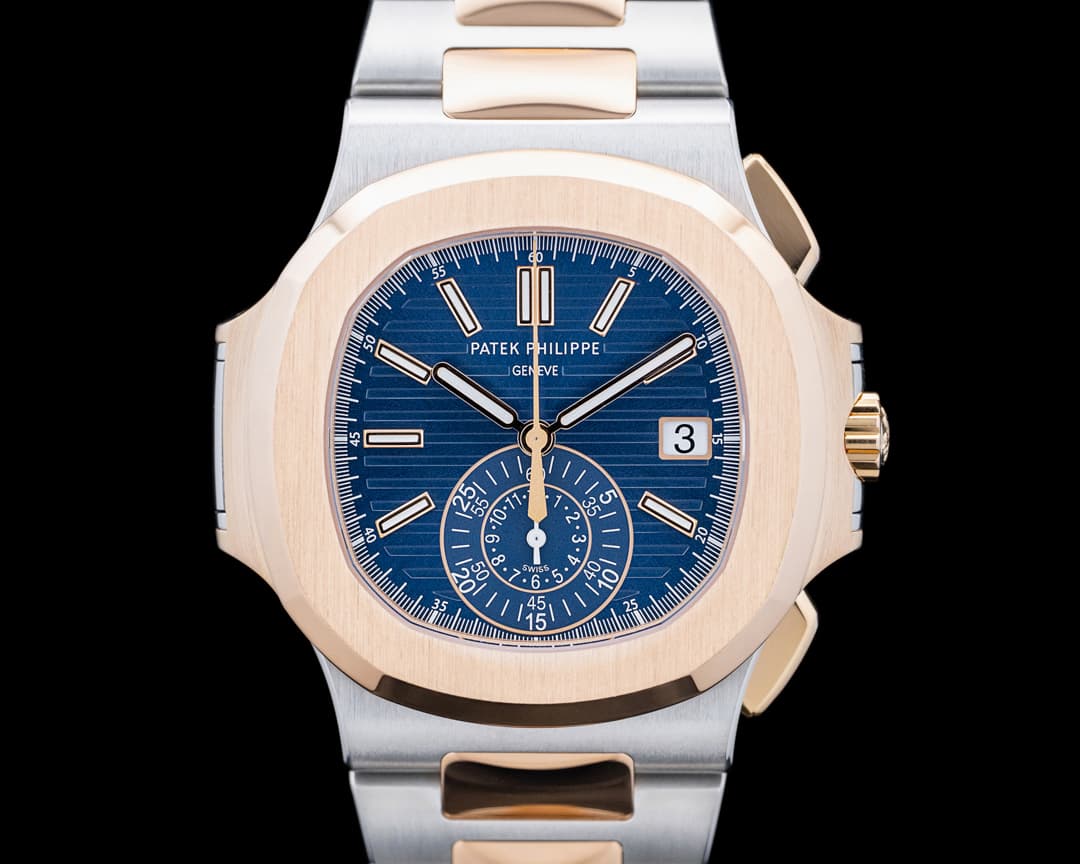 Patek Philippe 5980/1AR Nautilus SS / 18K RG Blue Dial