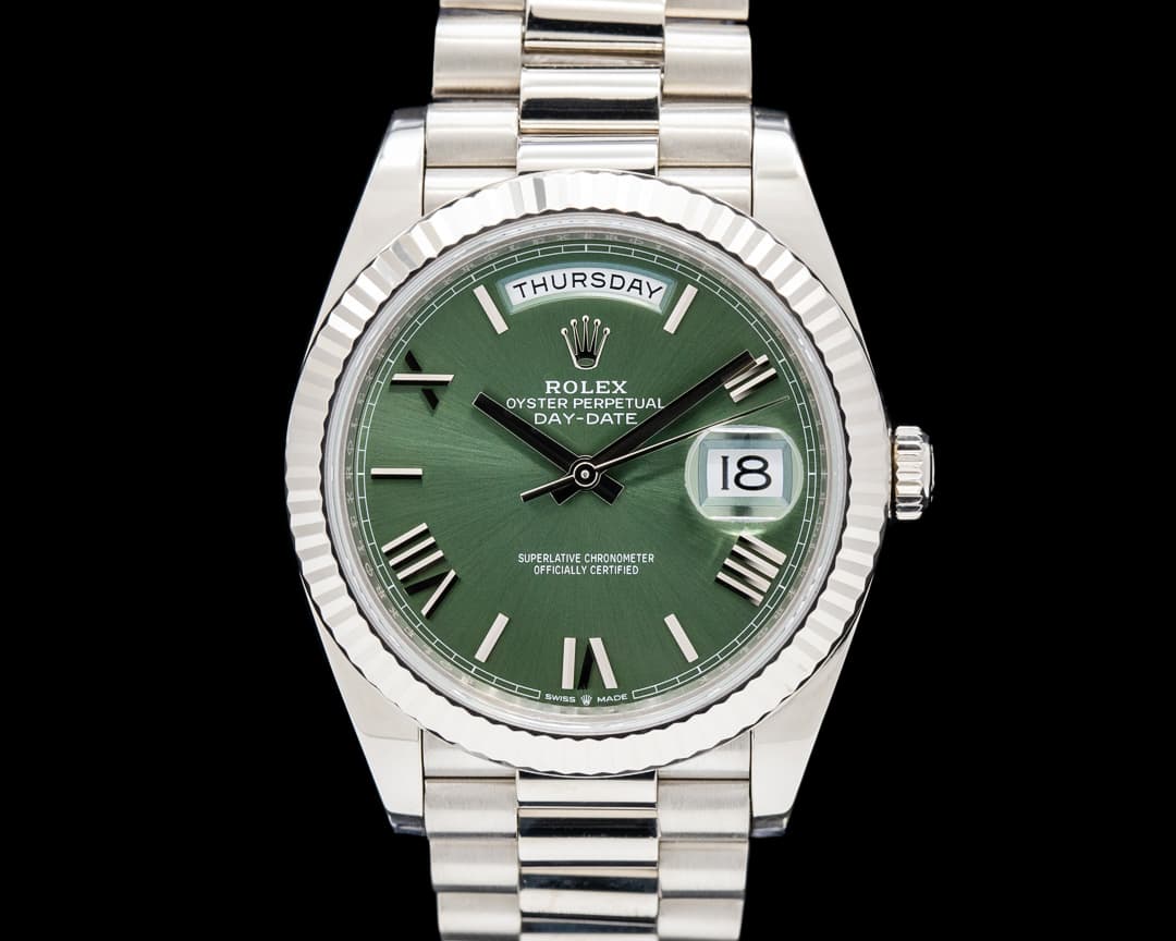 Rolex 228239 Day-Date 40MM 18K White Gold Green Roman Dial