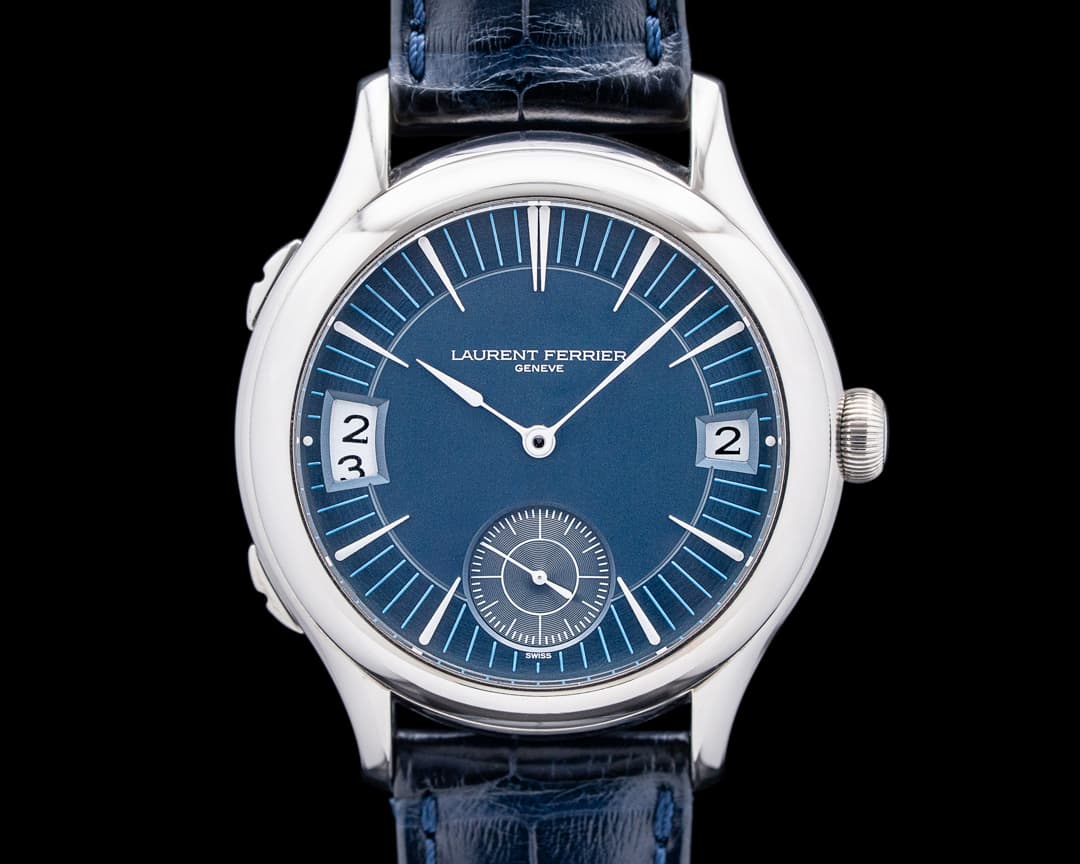 Laurent Ferrier Galet Traveller Micro-Rotor 18K White Gold Blue Dial