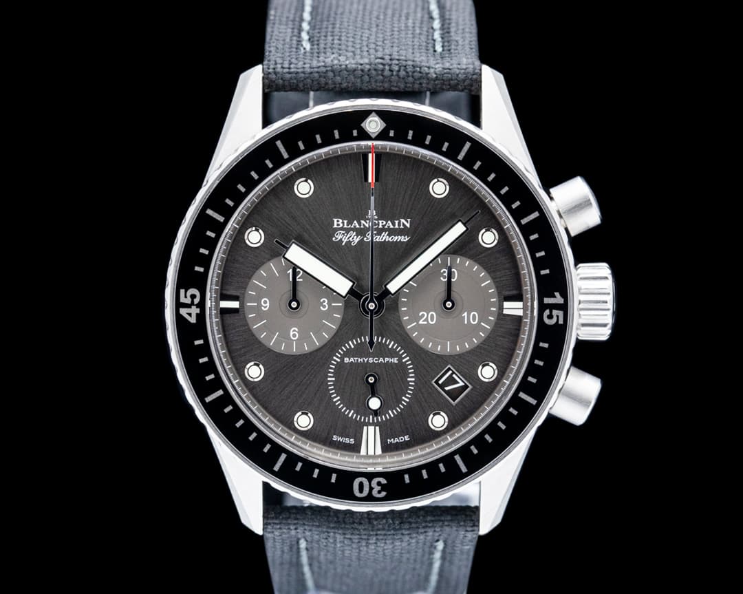 Blancpain Fifty Fathoms Bathyscaphe Flyback Chronograph SS Grey Sunburst Dial