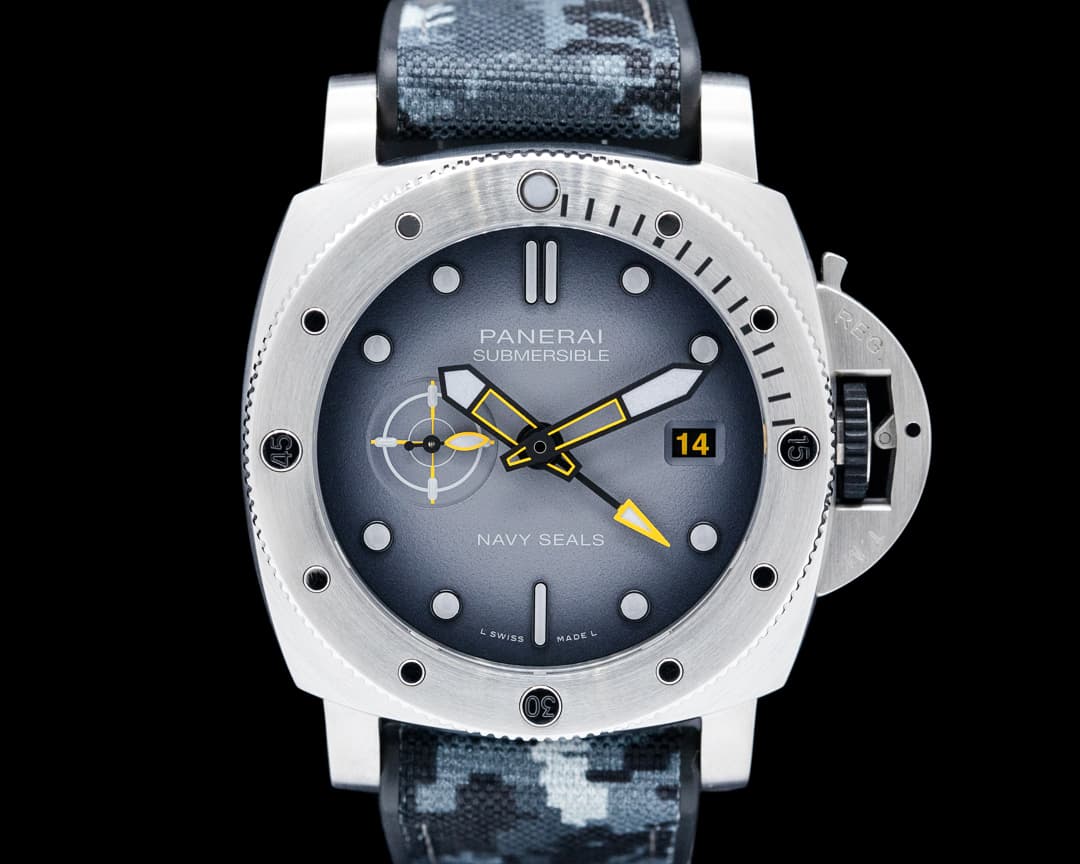Panerai PAM01323 Submersible GMT Navy SEALs SS Gray Dial LIMITED