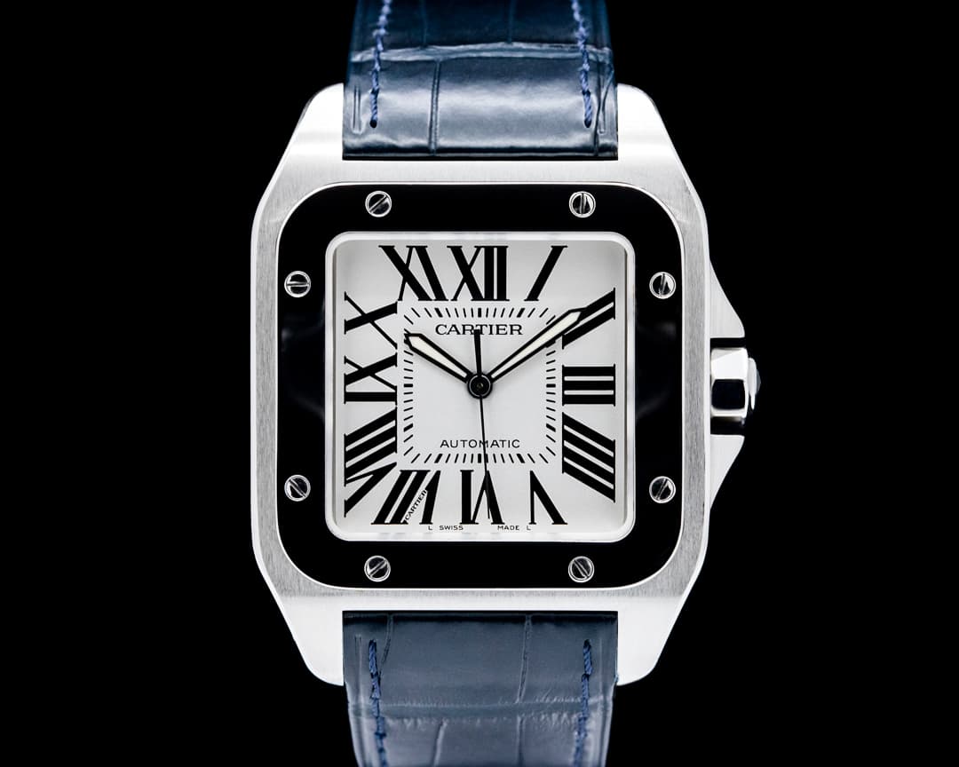 Cartier W20073X8 Santos 100 XL SS Silver Dial
