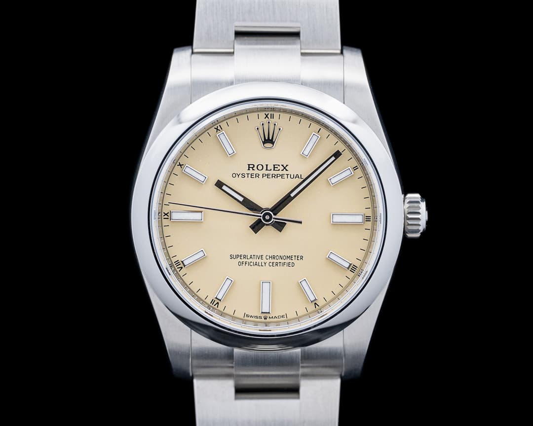 Rolex 124200 Oyster Perpetual 34 SS Beige Dial 2026 UNWORN