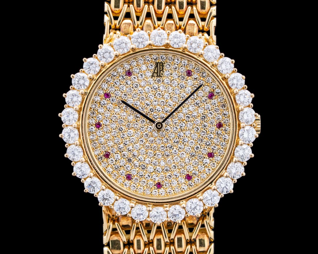 Audemars Piguet 14601BA Montre Homme 18K Yellow Gold Pave Diamonds Dial
