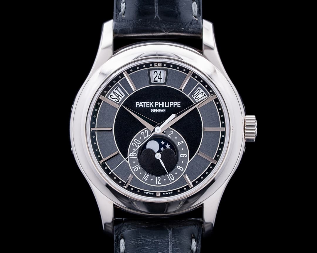 Patek Philippe 5205G Annual Calendar 18K WG Black and Slate Gray Dial