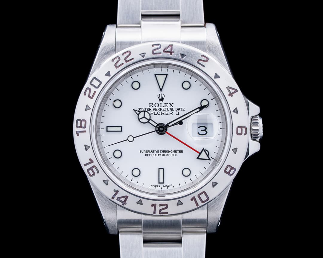 Rolex 16570 Explorer II SS White Dial