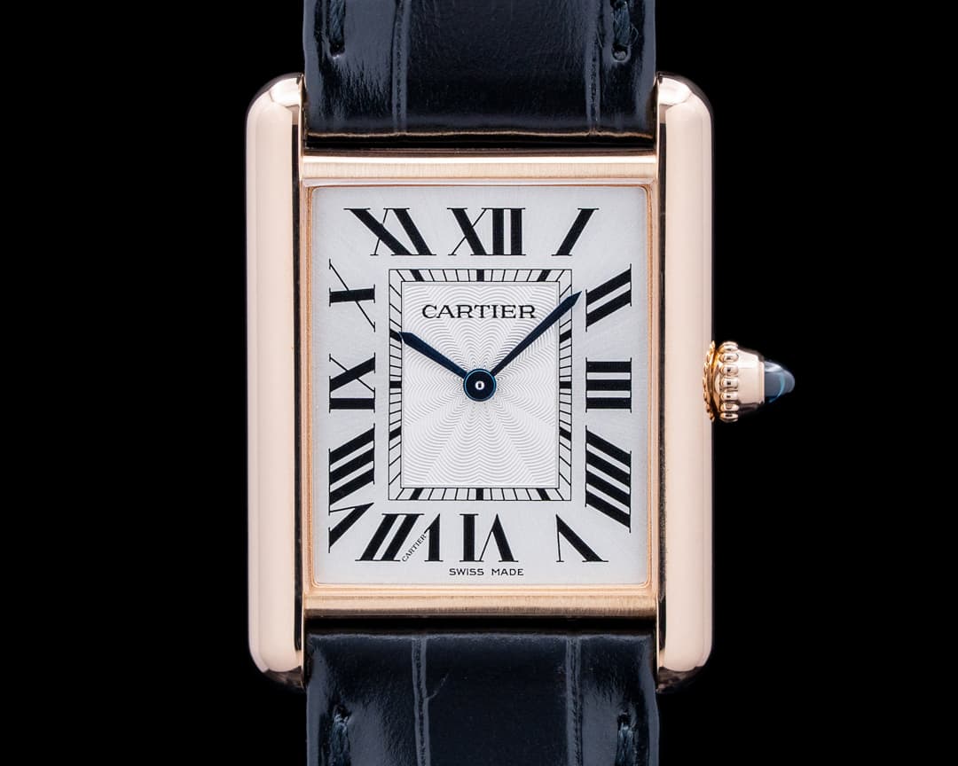 Cartier WGTA0011 Tank Louis Cartier Large 18K Rose Gold Silver Dial