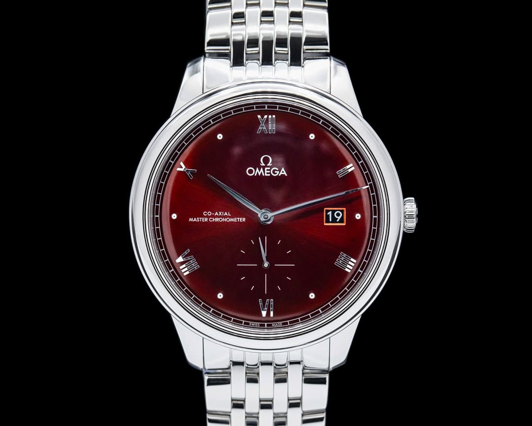Omega De Ville Prestige SS Red Bordeaux Dial