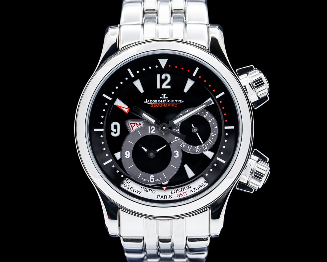 Jaeger LeCoultre Q1718470 Master Compressor Geographic SS Black Dial