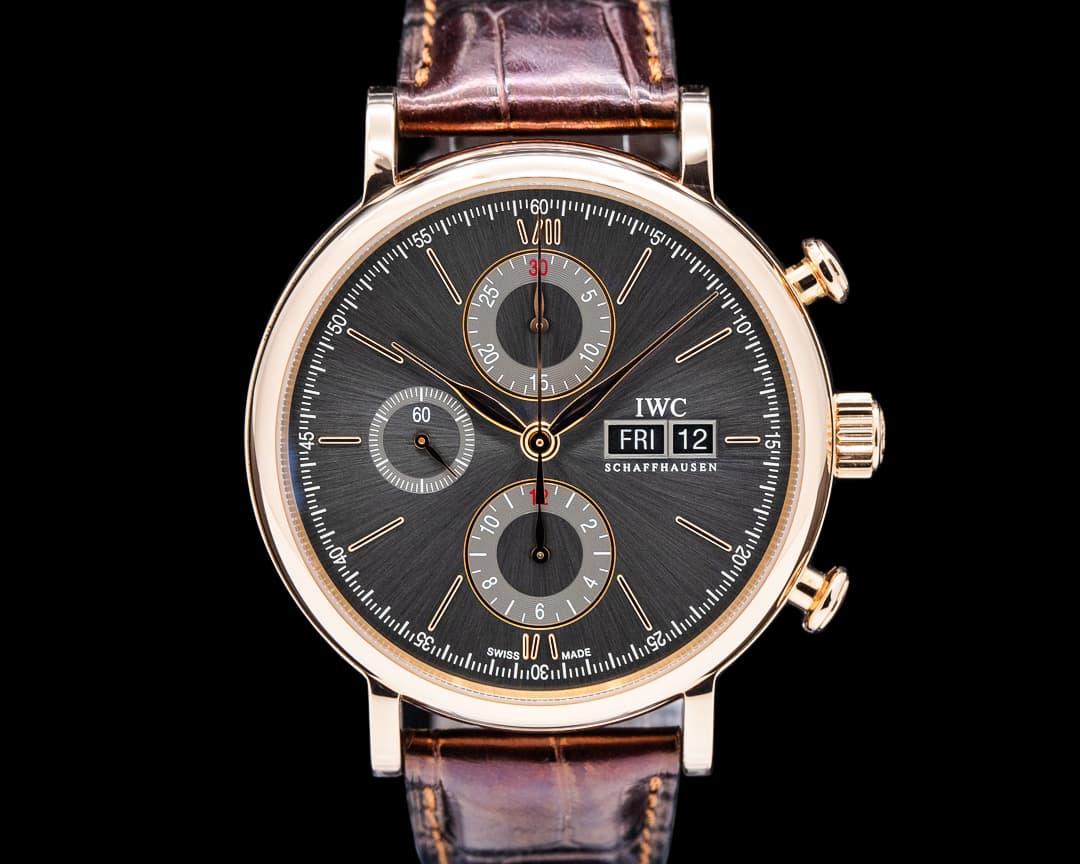 IWC IW391021 Portofino Chronograph 18K Rose Gold Gray Dial