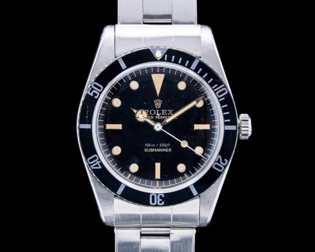 Rolex 5508 Submariner SS Glossy Black Gilt Dial Circa. 1959