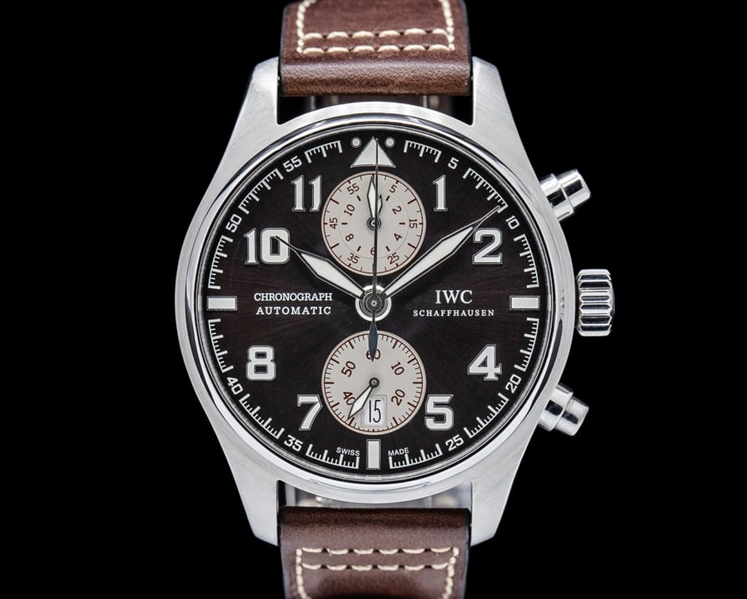 IWC Pilot's Watch Chronograph Antoine De Saint Exupery Edition SS Brown Dial