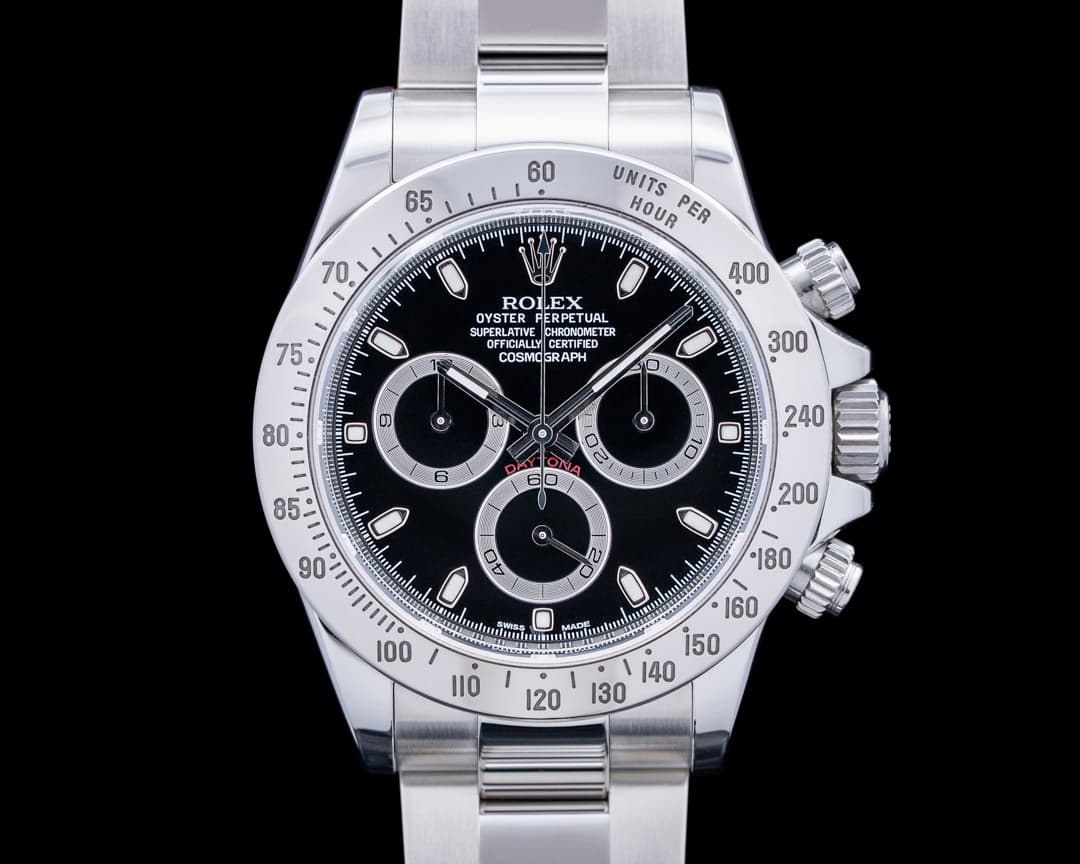 Rolex 116520 Daytona Chronograph SS Black Dial