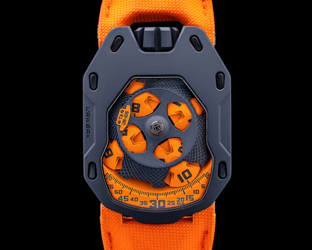 URWERK UR-105TA Clockwork Orange Black PVD Titanium Orange Dial LIMITED