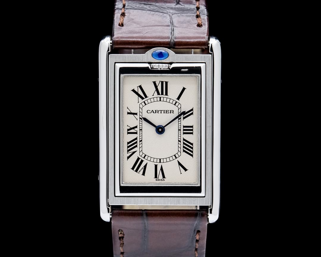 Cartier 2390 Tank Basculante SS Silver Dial
