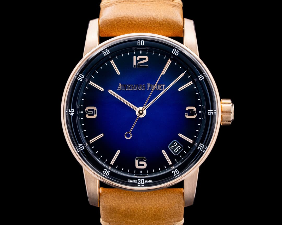Audemars Piguet 15210OR Code 11.59 18K Rose Gold Smoked Blue Dial