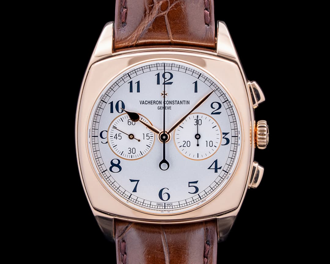 Vacheron Constantin 5000S/000R Harmony Chronograph Small Model 18K Rose Gold Silver Dial