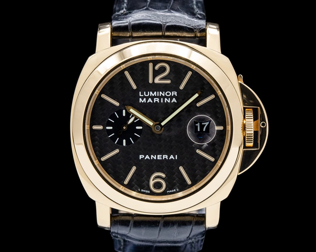 Panerai PAM00140 Luminor Marina Automatic 18K YG Carbon Fiber Dial LIMITED
