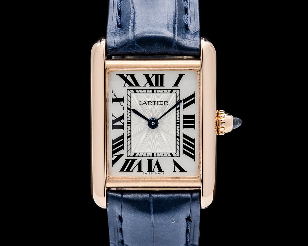 Cartier WGTA0010 Tank Louis Cartier 18K Rose Gold Silver Dial