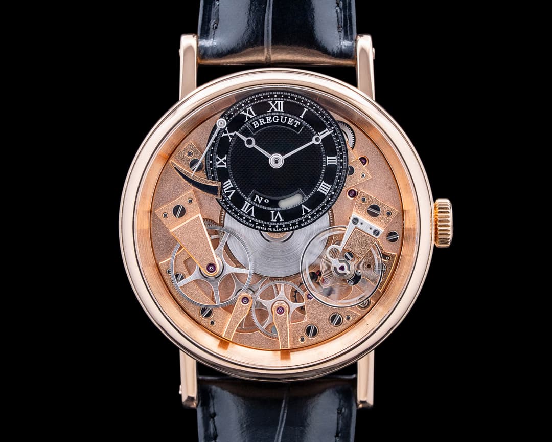 Breguet 7057BR Tradition Power Reserve 18K Rose Gold Skeleton Dial