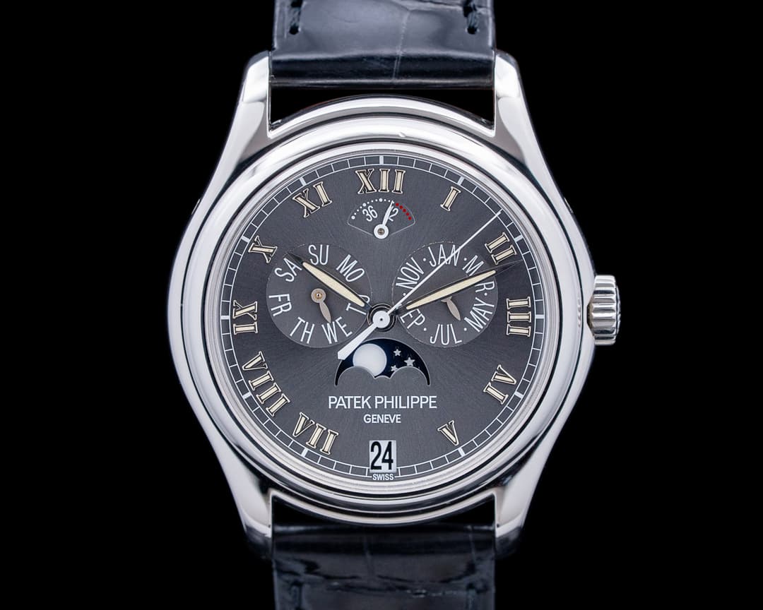Patek Philippe 5056P Annual Calendar Moon Phase Platinum Gray Dial