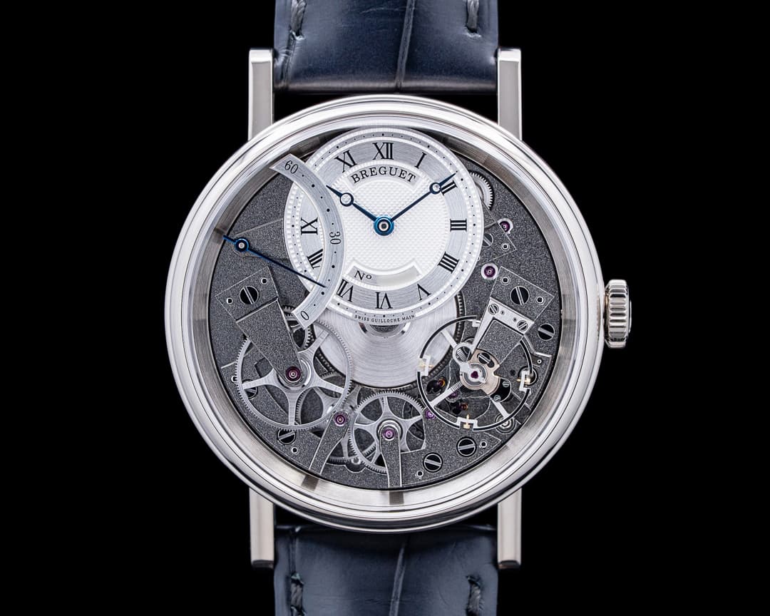 Breguet 7097BB Tradition Seconde Retrograde 18K White Gold Skeleton Dial