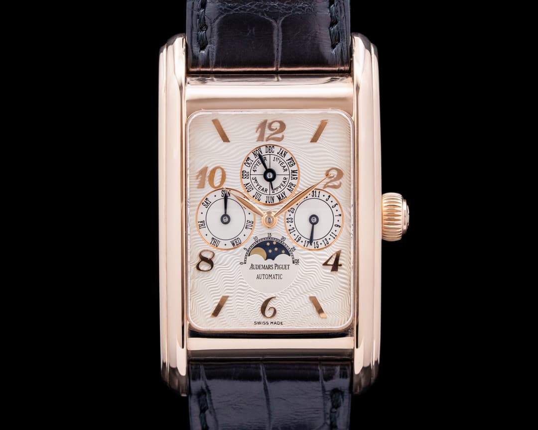 Audemars Piguet 25911OR Edward Piguet Perpetual Calendar 18K Rose Gold Silver Dial