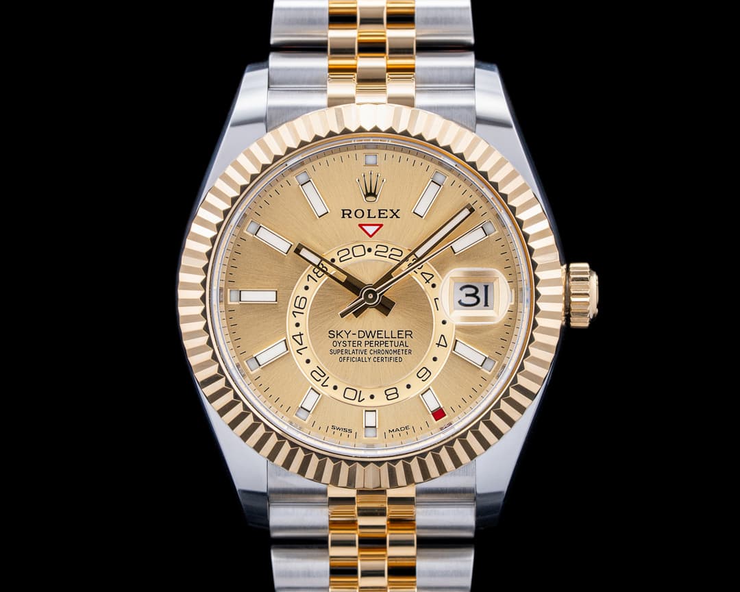 Rolex 326933 Sky-Dweller Jubilee SS / 18K Yellow Gold Champagne Dial