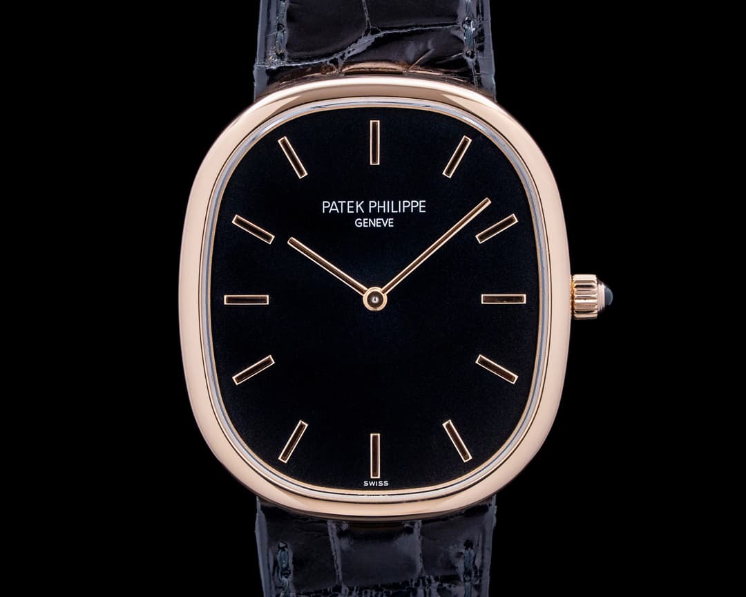 Patek Philippe 5738R Golden Ellipse 18K Rose Gold Black Dial
