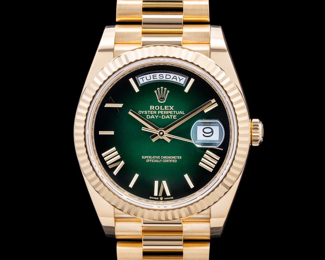 Rolex 228238 Day-Date 40MM 18K Yellow Gold Green Roman Dial 2025