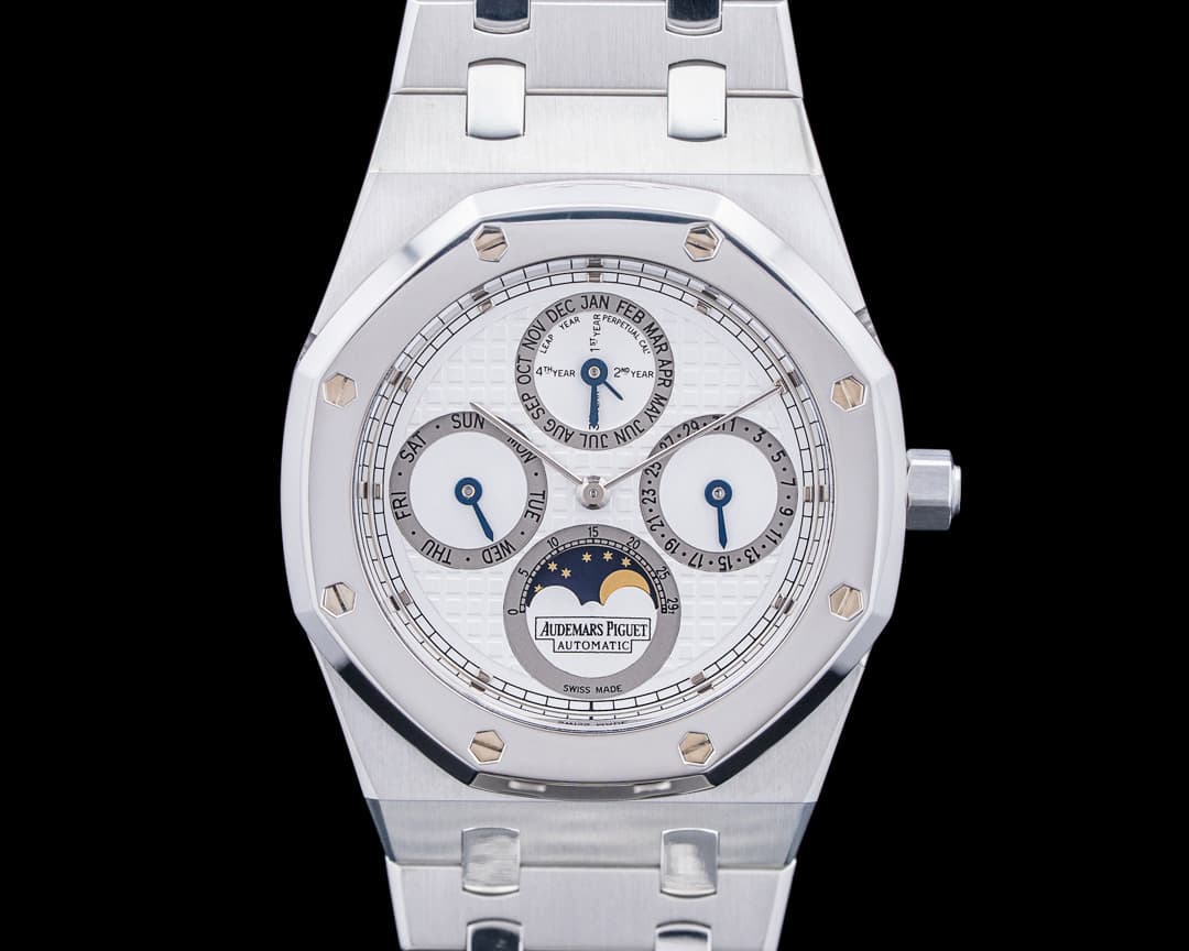 Audemars Piguet 25820SP Royal Oak Perpetual Calendar SS / Platinum Silver Dial RARE