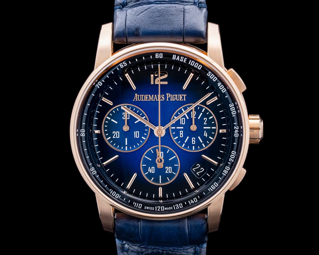 Audemars Piguet 26393OR Code 11.59 Chronograph 18K Rose Gold Blue Dial
