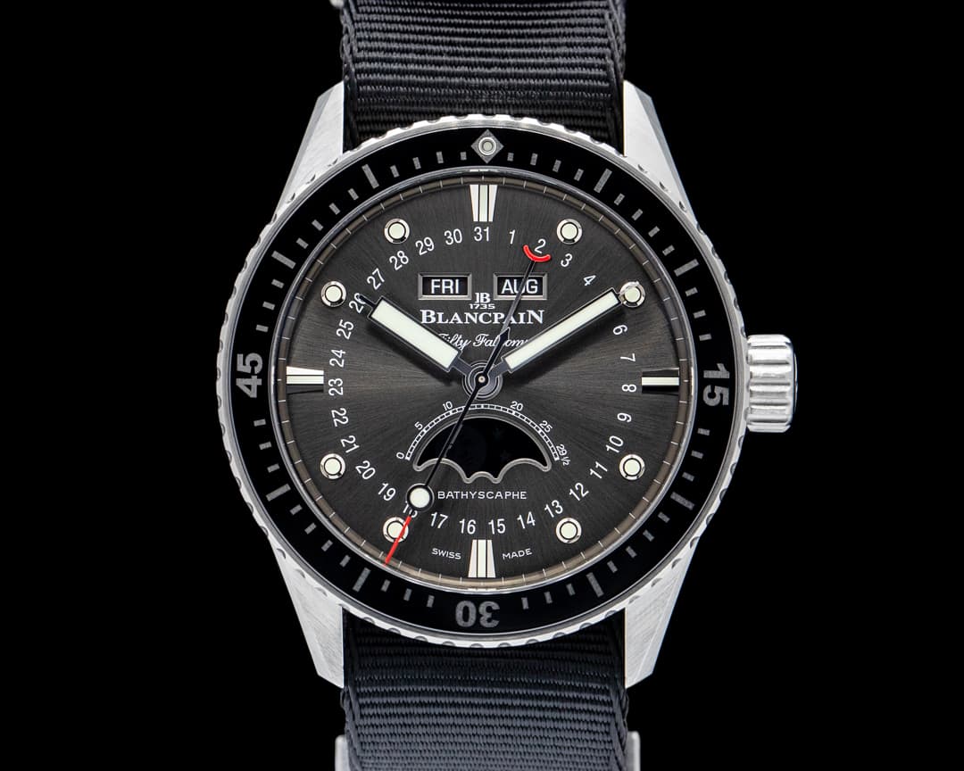 Blancpain 5054 Fifty Fathoms Bathyscaphe Complete Calendar Moonphase SS Gray Dial