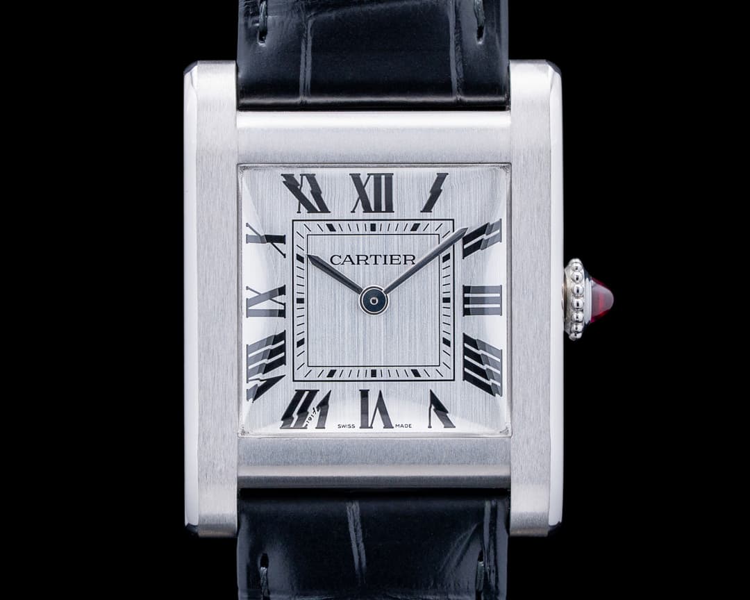 Cartier WGTA0109 Tank Normale Platinum Silver Dial
