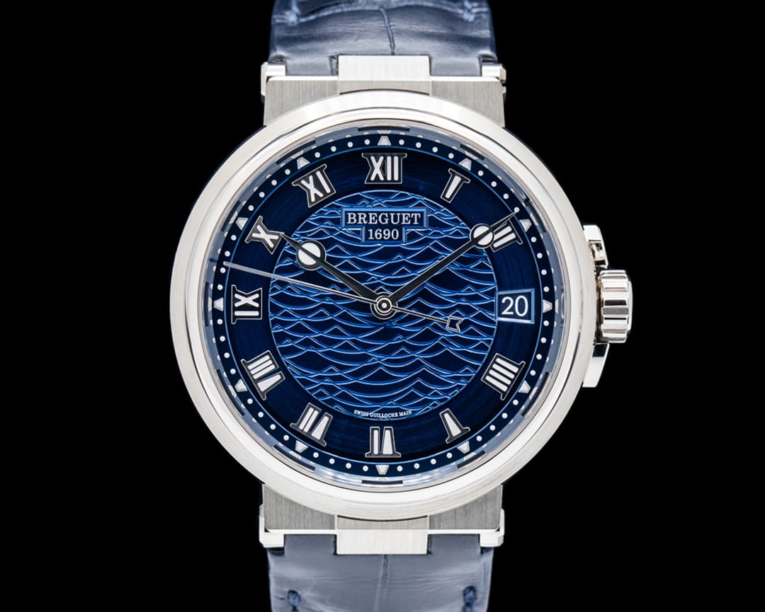 Breguet 5517BB Marine 5517 18K White Gold Blue Dial