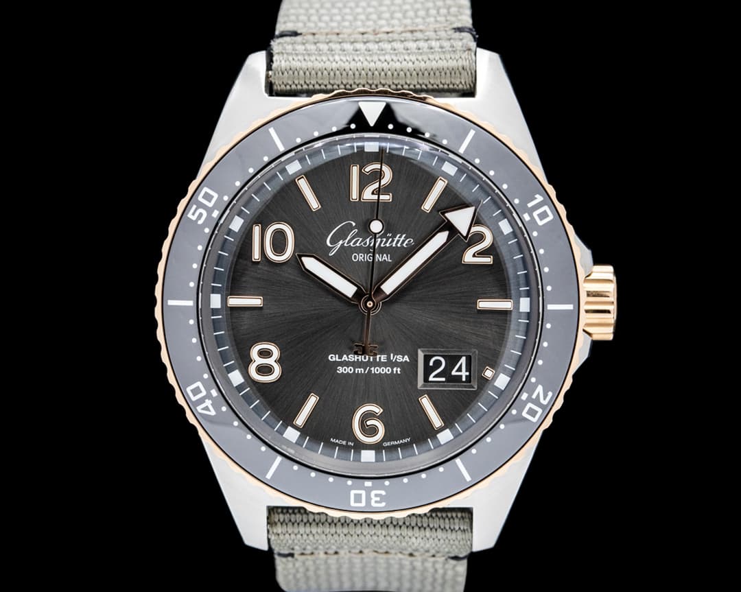 Glashütte Original SeaQ Panorama Date 18k RG / SS Gray Dial
