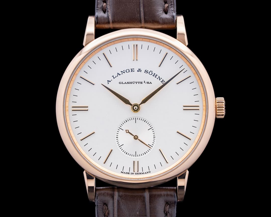 A. Lange & Söhne 219.032 Saxonia Manual Wind 18K Rose Gold Silver Dial