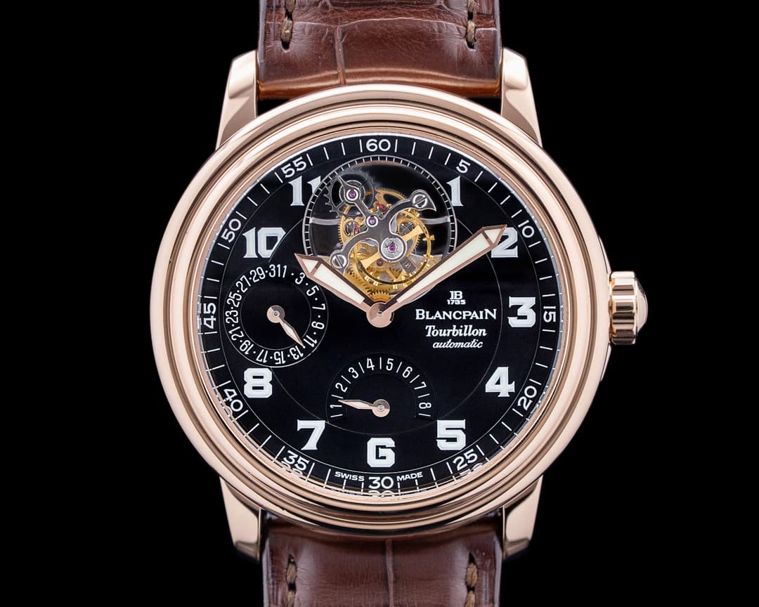 Blancpain 2125 Leman Tourbillon 18K Rose Gold Black Dial