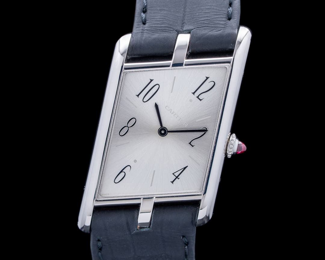 Cartier WGTA0042 Tank Asymetrique Platinum Silver Dial