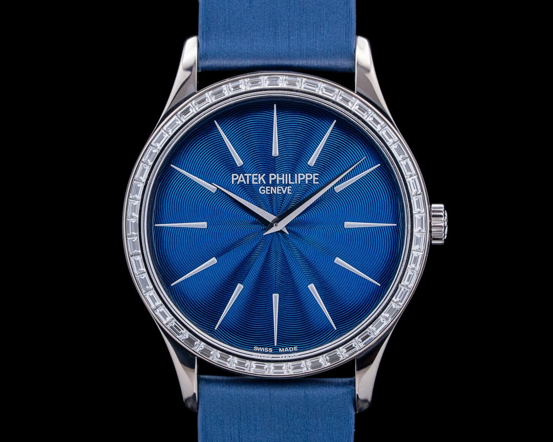 Patek Philippe 4897/300G Calatrava 18K White Gold Blue Guilloche Dial