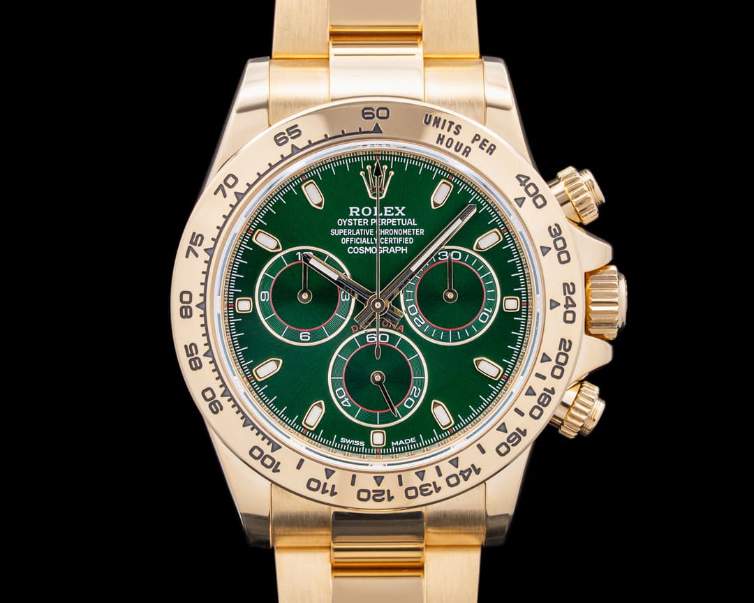 Rolex 116508 Daytona "John Mayer" 18K Yellow Gold Green Dial