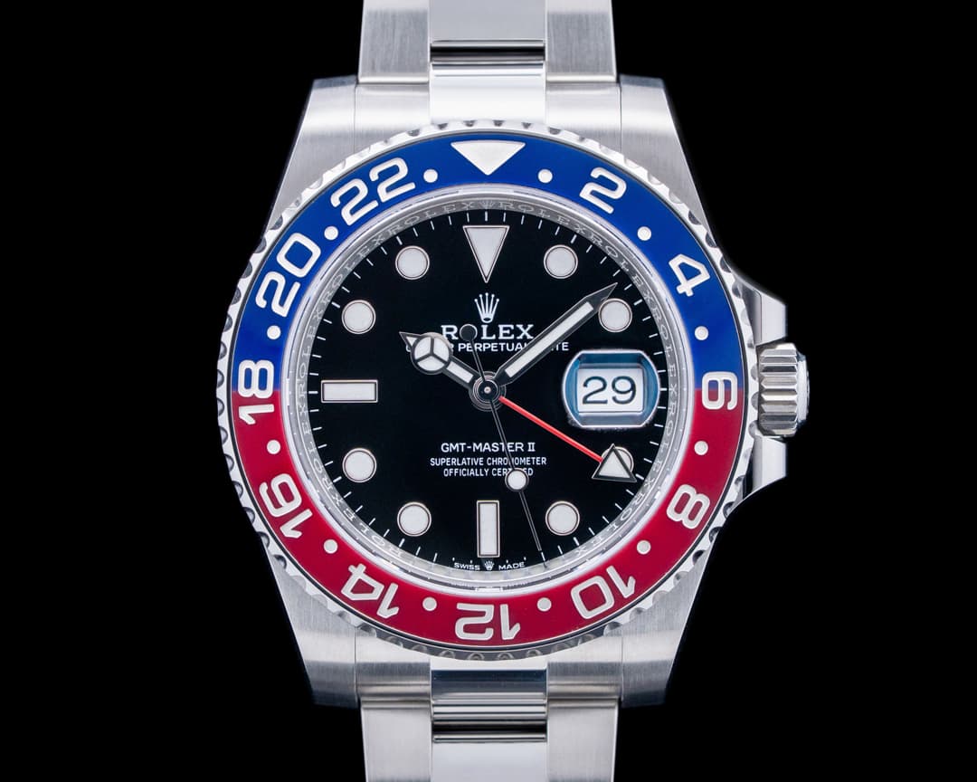 Rolex 126710BLRO GMT-Master II Pepsi Bezel SS Black Dial