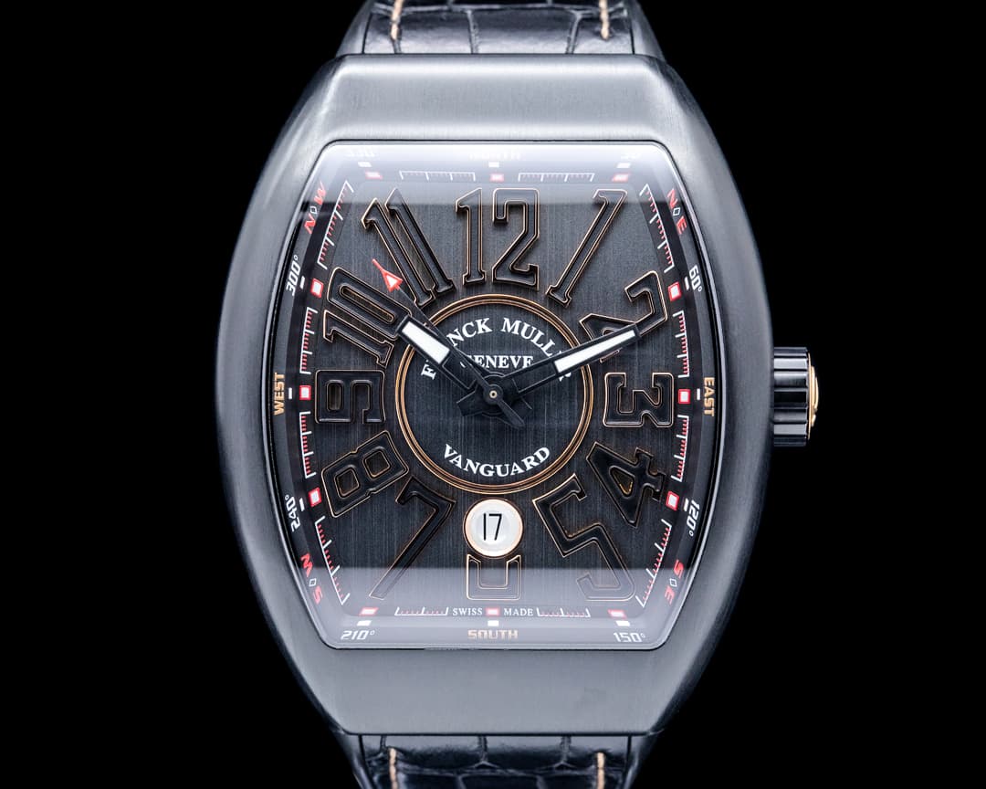Franck Muller Vanguard Classical Titanium / 18K Rose Gold Black Dial