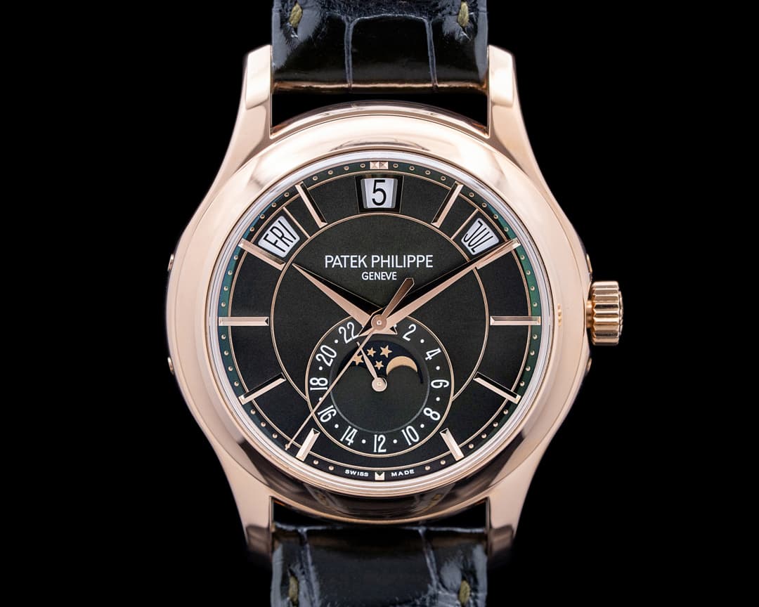 Patek Philippe 5205R Annual Calendar 18K Rose Gold Green Dial