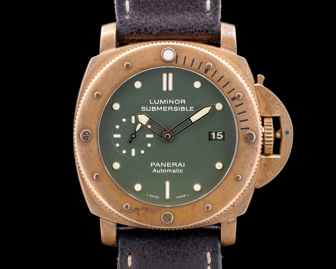 Panerai PAM00382 Luminor Submersible 1950 3 Days Bronzo Green Dial LIMITED